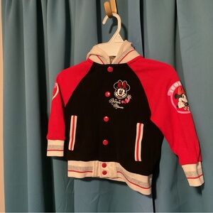Minnie Mouse Red and Black Toddler Varsity Jacket